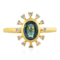 Anello in argento con Cianite Blu Foglia di Tè