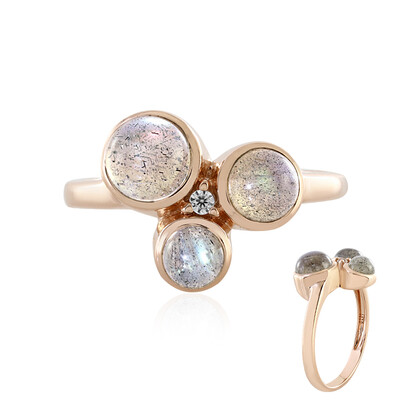 Anello in argento con Labradorite Verde Maniry (KM by Juwelo)