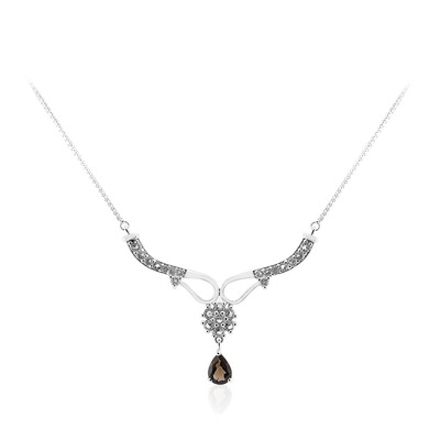 Collana in argento con Quarzo Fumè