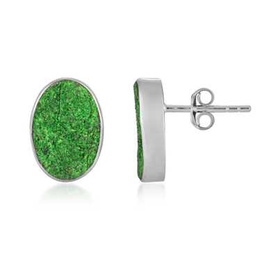 Orecchini in argento con Uvarovite (Bali Barong)