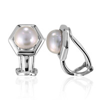 Orecchini con chiusura a clip in argento con Perla di Acqua Dolce