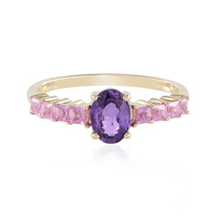 Anello in oro con Zaffiro Ceylon Porpora (non riscaldato)
