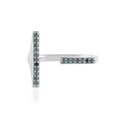 Anello in argento con Diamante Blu I3 (de Melo)