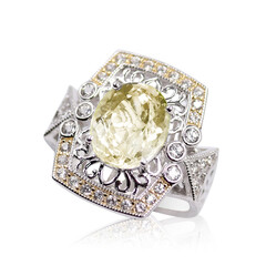 Anello in argento con Kunzite Canarino (Dallas Prince Designs)