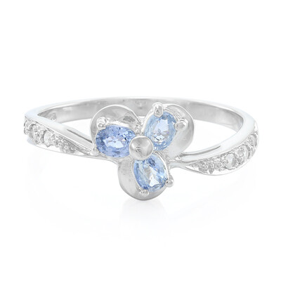 Anello in argento con Zaffiro Fancy
