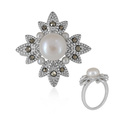 Anello in argento con Perla di Acqua Dolce