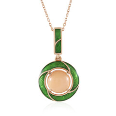 Collana in argento con Pietra di Luna Pesca (Adela Silber)