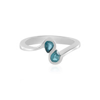 Anello in argento con Cianite Blu Foglia di Tè