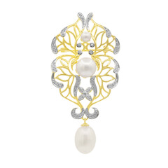 Spilla in argento con Perla di Acqua Dolce