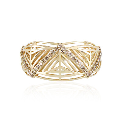 Anello in oro con Diamante Champagne I2 (Ornaments by de Melo)