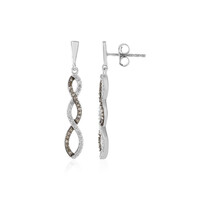 Orecchini in argento con Diamante Champagne I2
