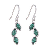 Orecchini in argento con Malachite