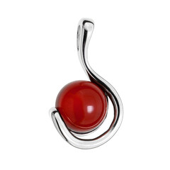 Ciondolo in argento con Ambra Rossa Colombiana