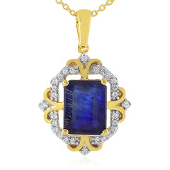Collana in argento con Zaffiro Blu del Madagascar