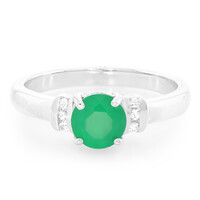 Anello in argento con Calcedonio Verde