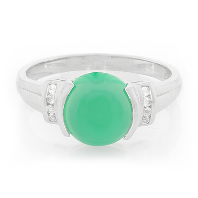 Anello da uomo in argento con Calcedonio Verde