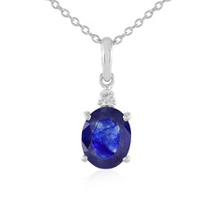 Collana in argento con Zaffiro Blu del Madagascar