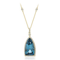 Collana in oro con Topazio Blu Londra