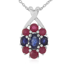 Collana in argento con Zaffiro Blu del Madagascar