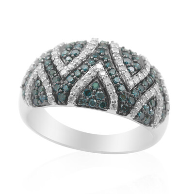 Anello in oro con Diamante Blu I1