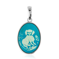 Ciondolo in argento con Ambra Blu