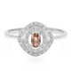 Anello placcato in platino con Zaffiro Padparadscha
