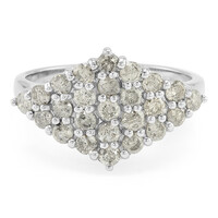 Anello placcato in platino con Diamante Cioccolato