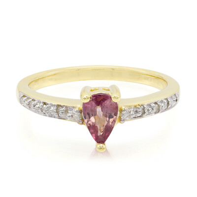 Anello in oro con Zaffiro Padparadscha (non riscaldato)