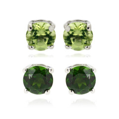 Set Orecchini in argento con Peridoto & Diopside Russo