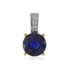 Ciondolo in argento con Zaffiro Blu del Madagascar