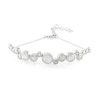Bracciale in argento con Pietra di Luna Arcobaleno (KM by Juwelo)