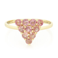 Anello in oro con Zaffiro Padparadscha (non riscaldato) (AMAYANI)