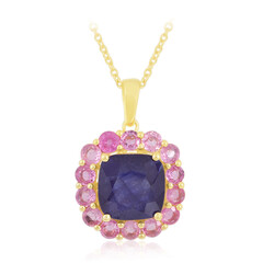 Collana in argento con Zaffiro Blu del Madagascar