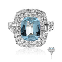 Anello in oro con Acquamarina Brasiliana AAA (CIRARI)