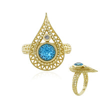 Anello in oro con Topazio Blu Svizzero (Ornaments by de Melo)