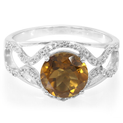 Anello in argento con Quarzo Cognac