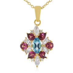 Collana in argento con Topazio Blu Svizzero