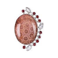 Ciondolo in argento con Corallo Pietrificato