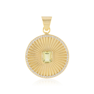 Ciondolo in ottone con Quarzo Limone (Juwelo Style)