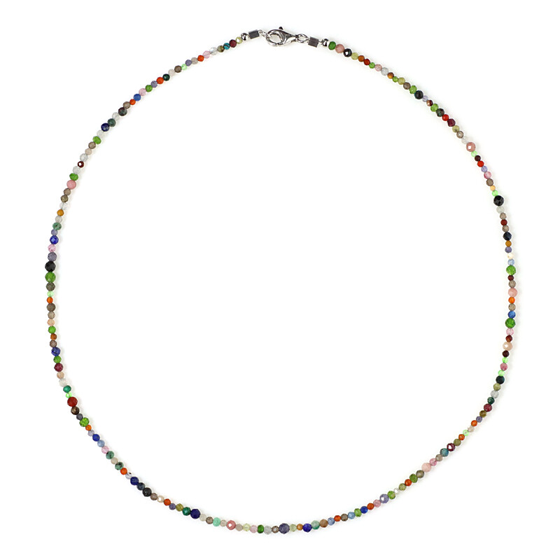 Collana da donna con ciondolo a forma di cuore in rododolite e granato da 3,8 kt, con pietra portafortuna del mese di gennaio, 40,6 - 45,7 cm