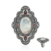 Anello in argento con Pietra di Luna Arcobaleno (Annette classic)