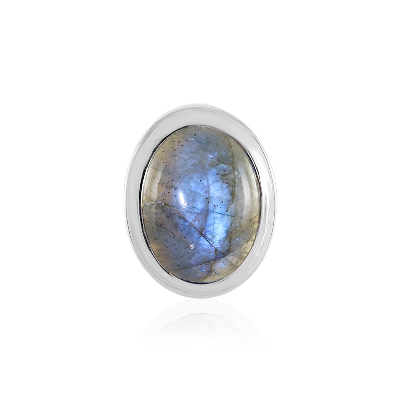 Ciondolo In Argento Sterling 925 Con Pietra Ovale Naturale 6 Carati - Gioiello Indiano Fatto A Mano