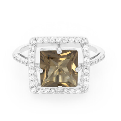 Anello in argento con Quarzo Fumè
