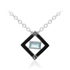 Collana in argento con Calcedonio Blu
