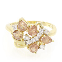 Anello in oro con Zaffiro Padparadscha (non riscaldato) (AMAYANI)