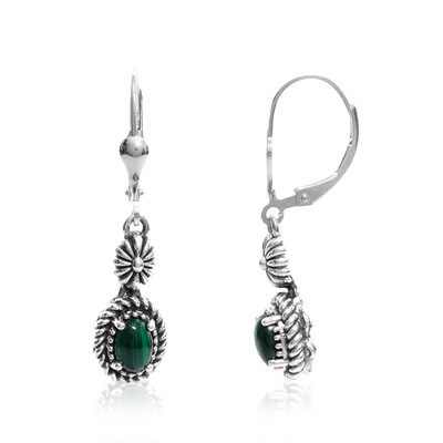 Orecchini in argento con Malachite (Desert Chic)