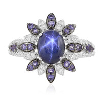 Anello in argento con Zaffiro Stellato Blu