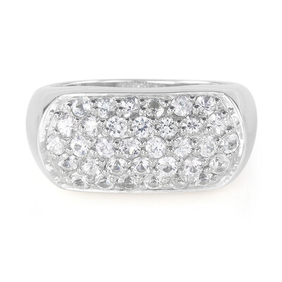 Anello in argento con Zaffiro Bianco