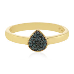 Anello in argento con Diamante Blu I3