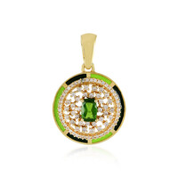 Ciondolo in argento con Diopside Russo